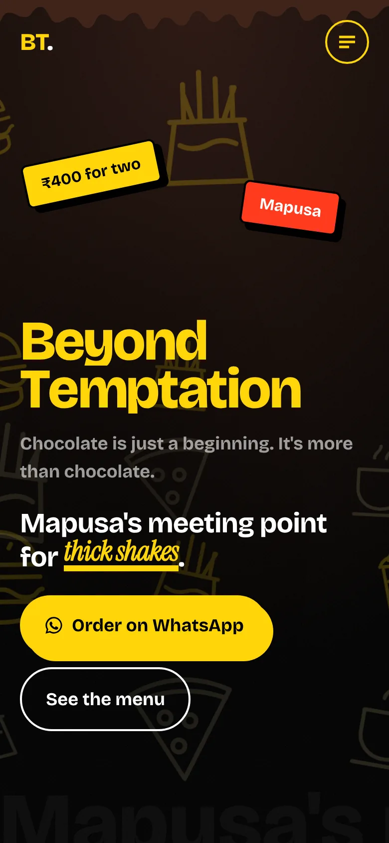 Beyond Temptation website on a phone